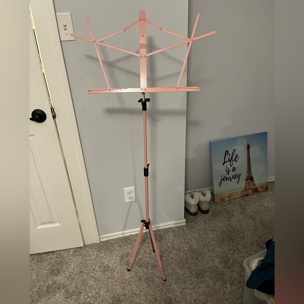 Pink metal music stand